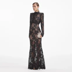 Rhinestone Lace Maxi Dress^self-portrait Clearance