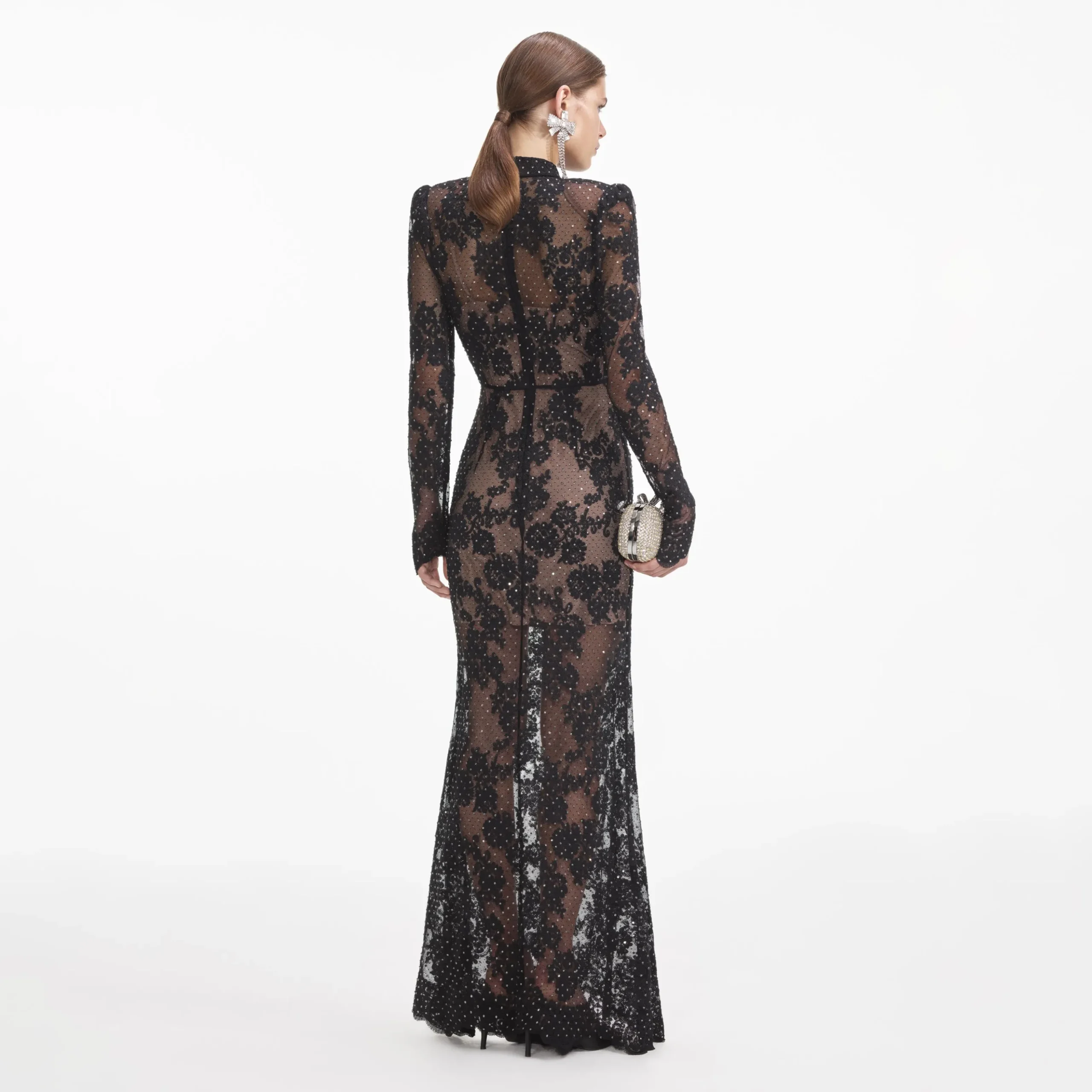 Rhinestone Lace Maxi Dress^self-portrait Clearance
