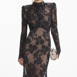 Rhinestone Lace Maxi Dress^self-portrait Clearance