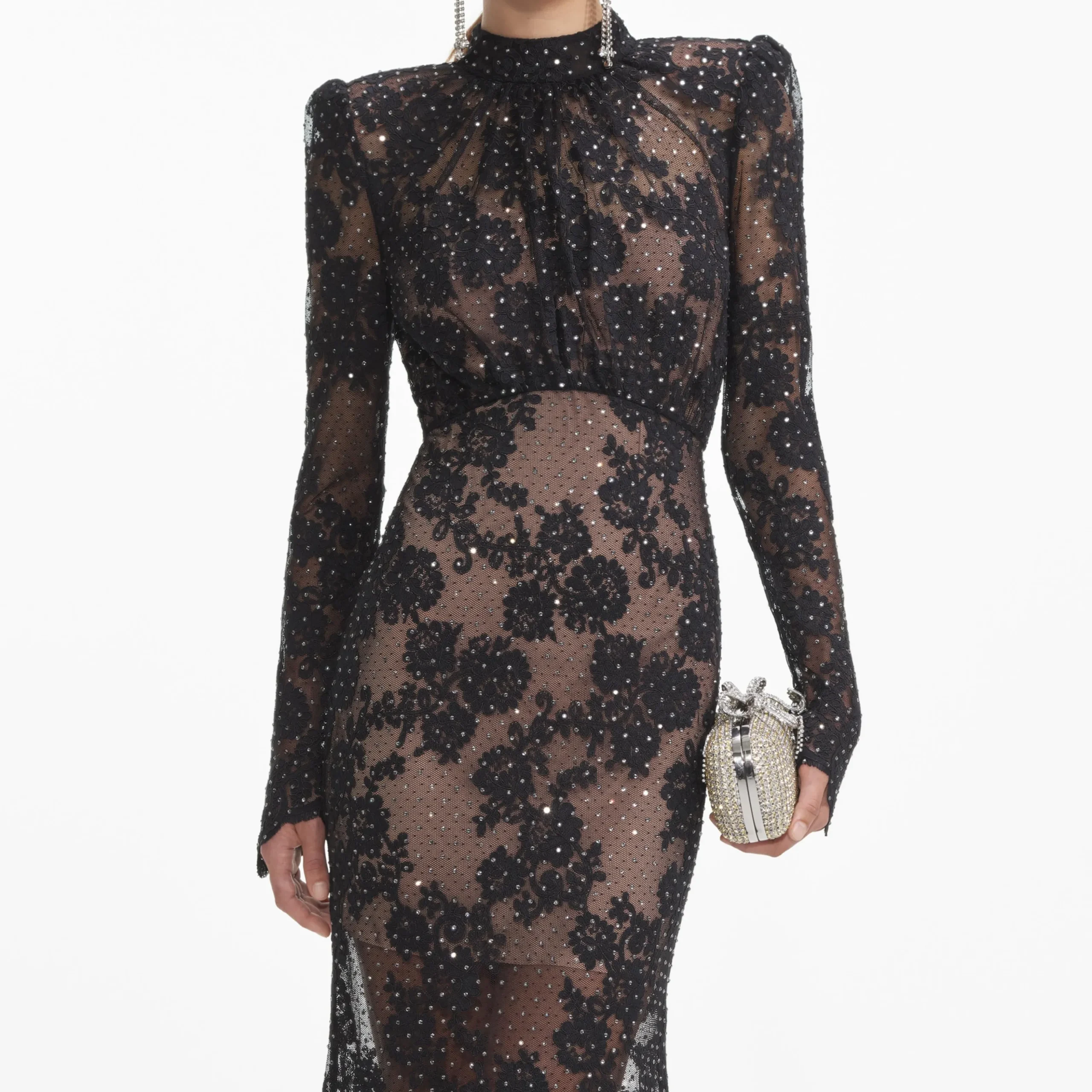 Rhinestone Lace Maxi Dress^self-portrait Clearance
