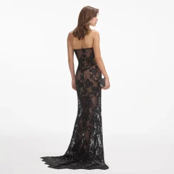 Rhinestone Lace Maxi Dress^self-portrait Hot
