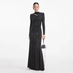 Rhinestone Mesh Cut Out Maxi Dress^self-portrait Best Sale