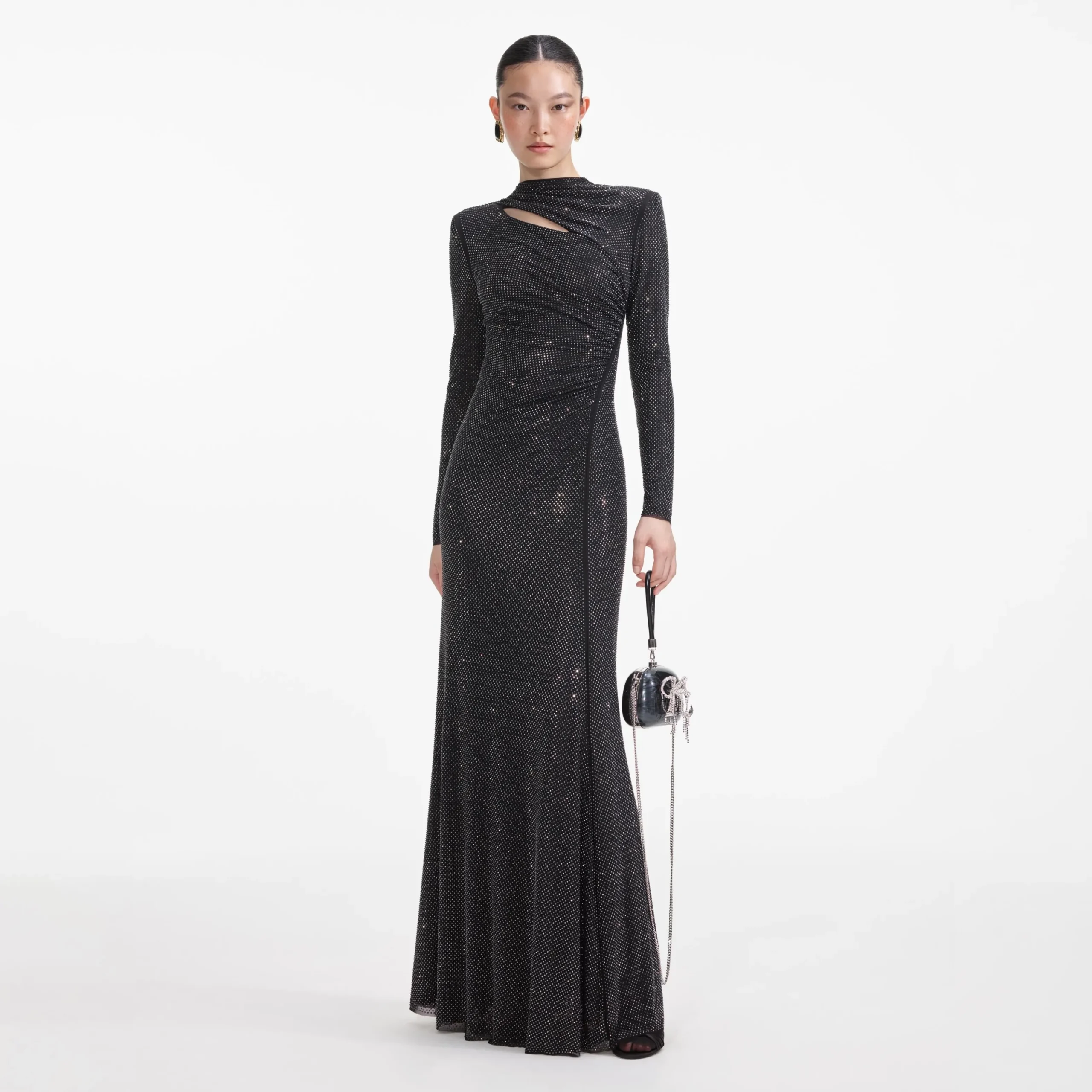 Rhinestone Mesh Cut Out Maxi Dress^self-portrait Best Sale