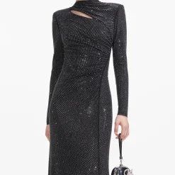 Rhinestone Mesh Cut Out Maxi Dress^self-portrait Best Sale