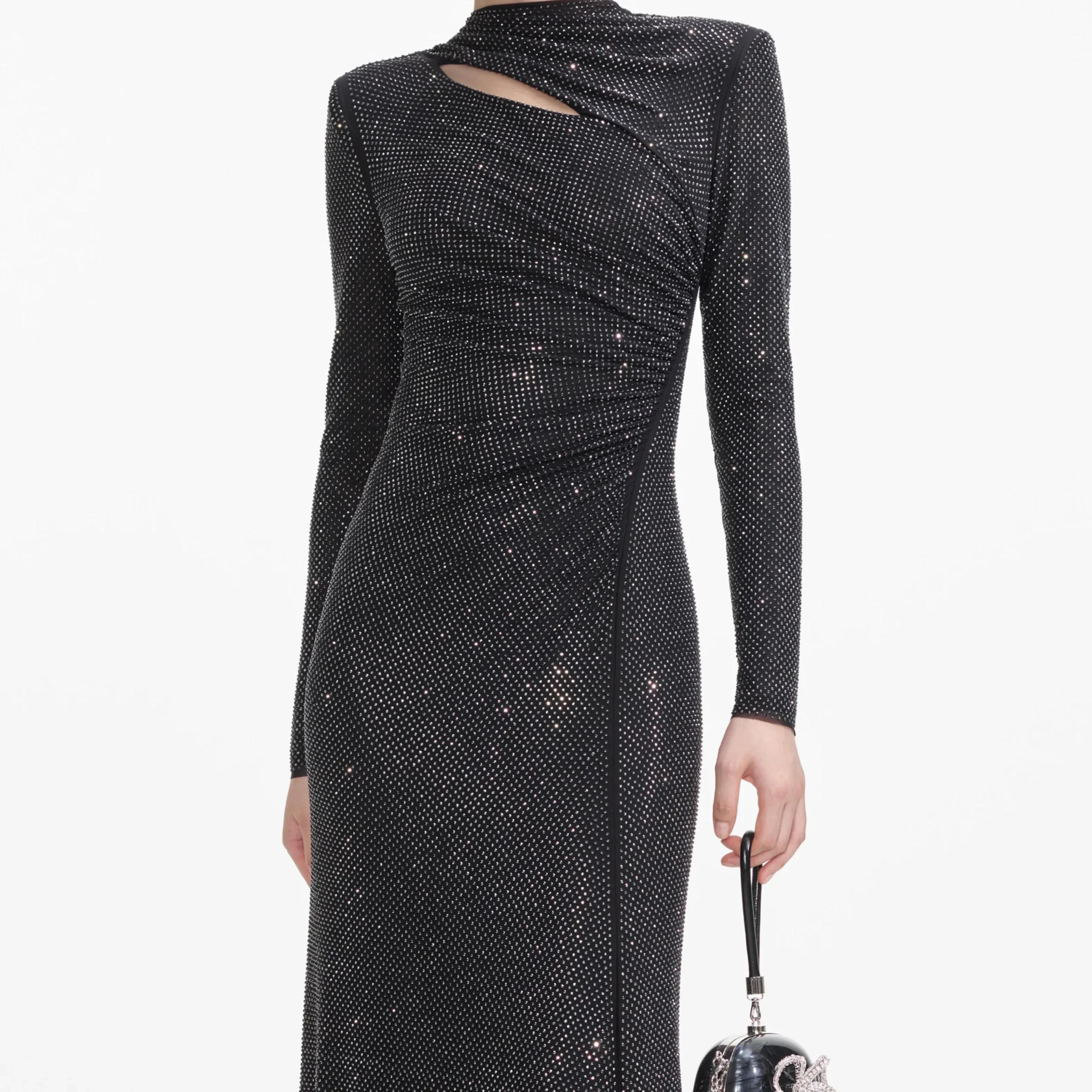 Rhinestone Mesh Cut Out Maxi Dress^self-portrait Best Sale
