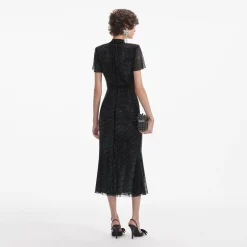 Rhinestone Mesh Midi Dress^self-portrait Shop