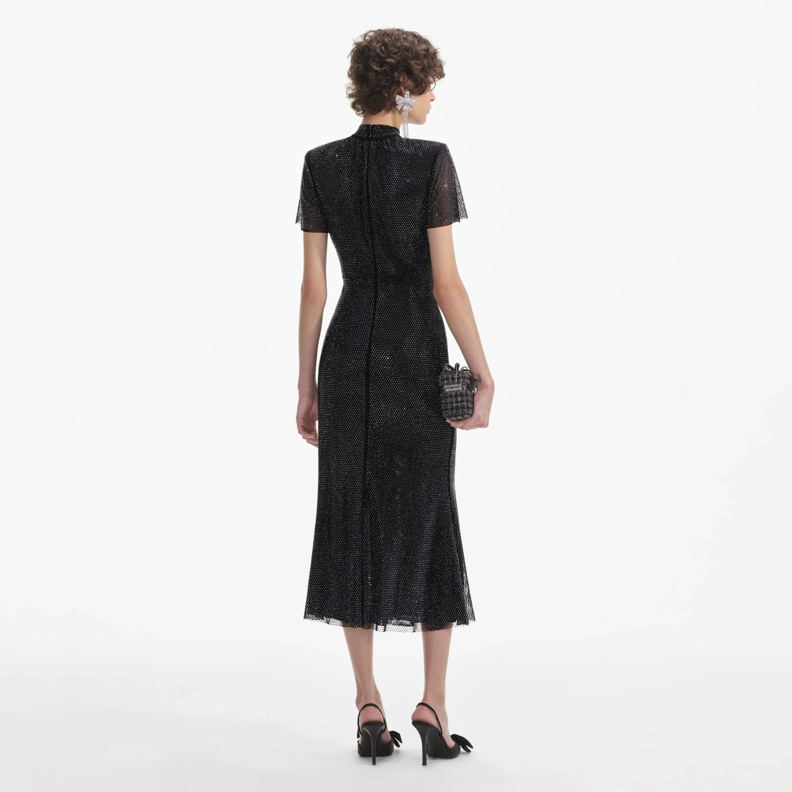 Rhinestone Mesh Midi Dress^self-portrait Shop