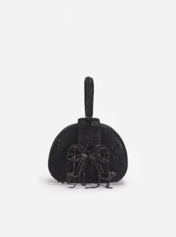 Rhinestone Top Handle Micro Bag^self-portrait Fashion