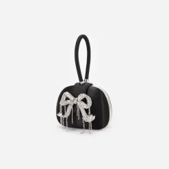 Satin Top Handle Clutch Bag^self-portrait New