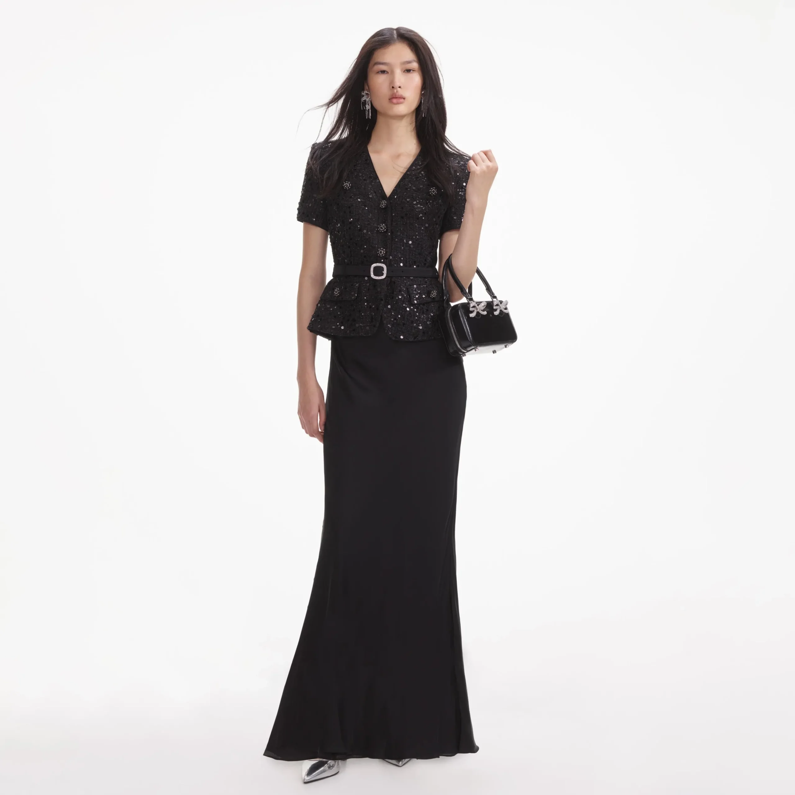 Sequin Boucle Maxi Dress^self-portrait Cheap