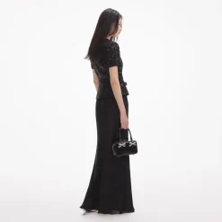 Sequin Boucle Maxi Dress^self-portrait Cheap