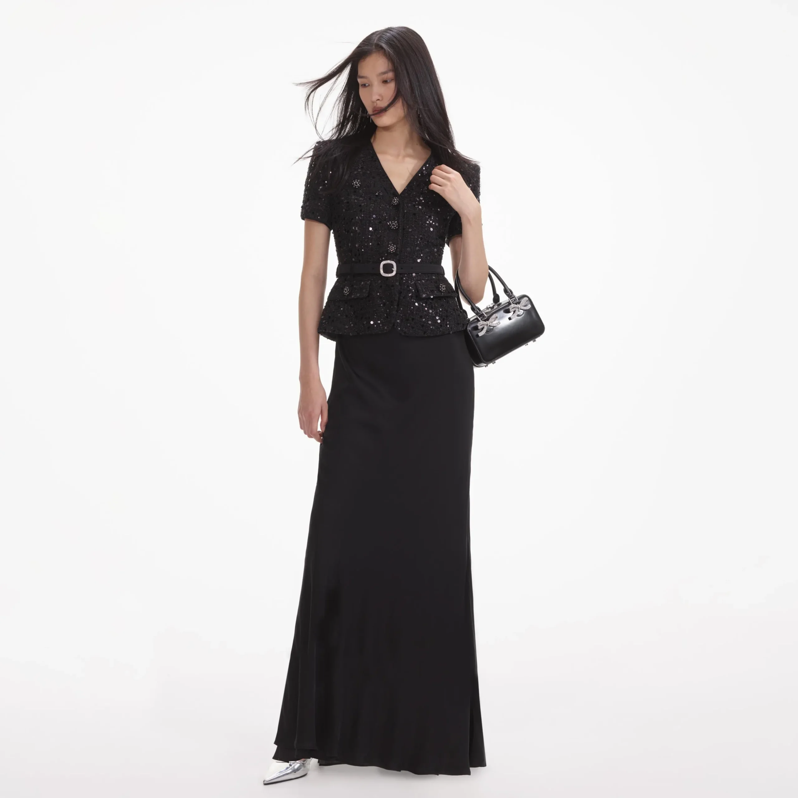 Sequin Boucle Maxi Dress^self-portrait Cheap
