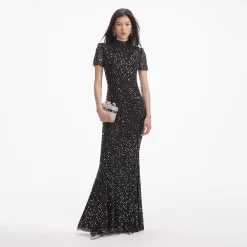 Square Rhinestone Mesh Maxi Dress^self-portrait Cheap
