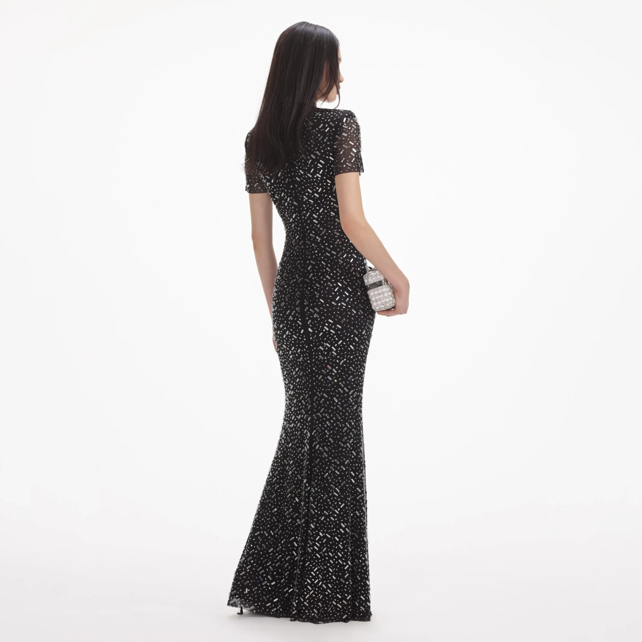 Square Rhinestone Mesh Maxi Dress^self-portrait Cheap