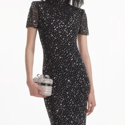 Square Rhinestone Mesh Maxi Dress^self-portrait Cheap