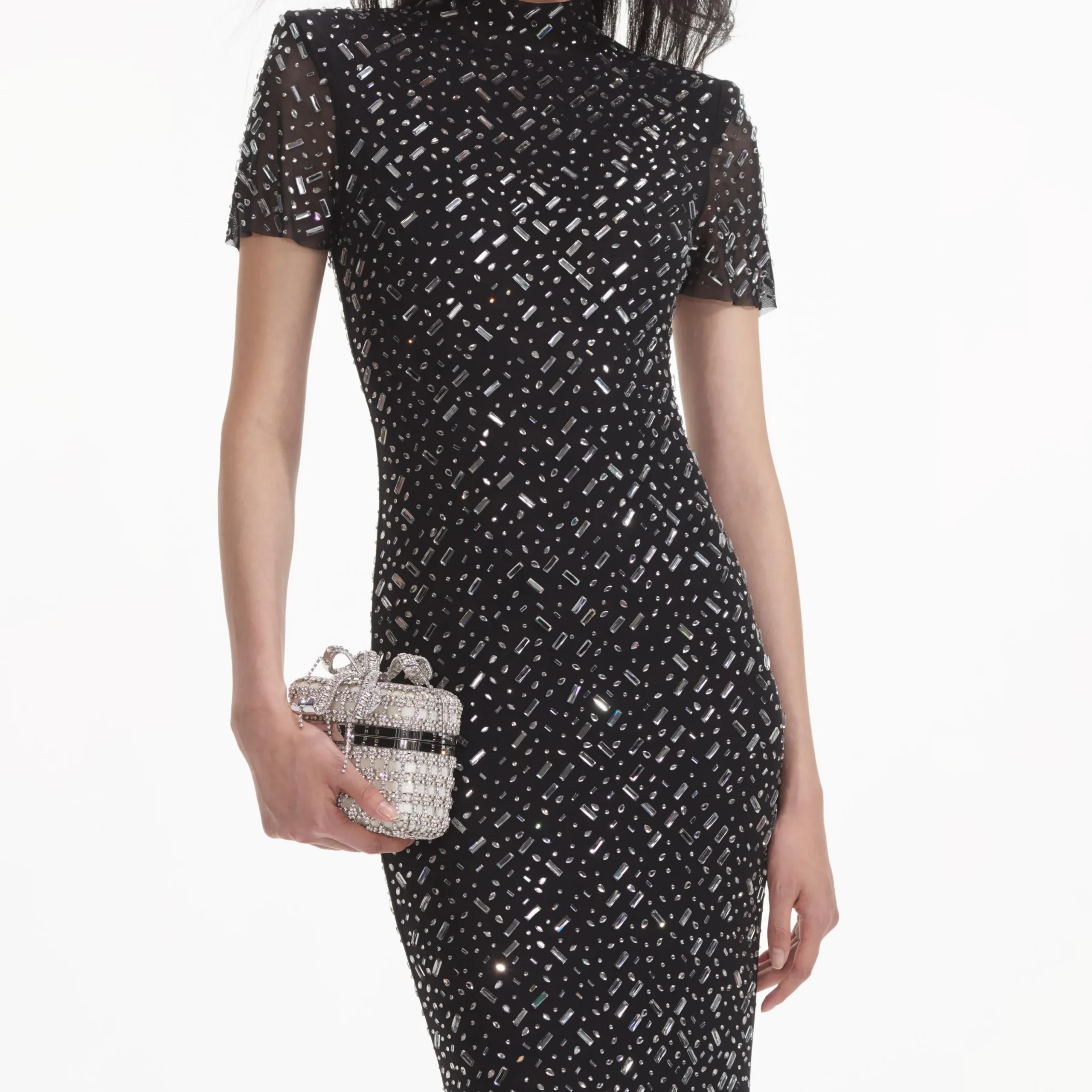 Square Rhinestone Mesh Maxi Dress^self-portrait Cheap