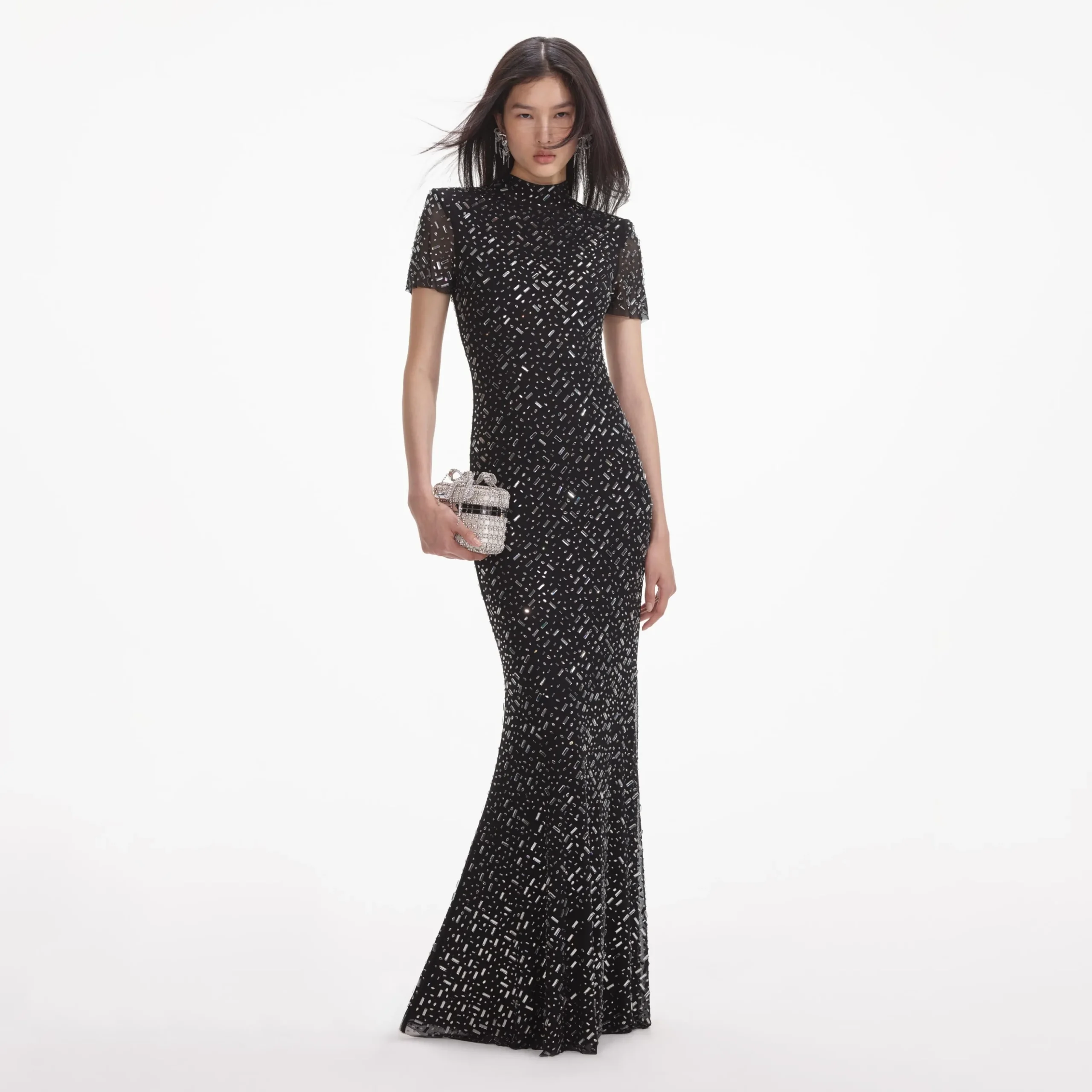 Square Rhinestone Mesh Maxi Dress^self-portrait Cheap