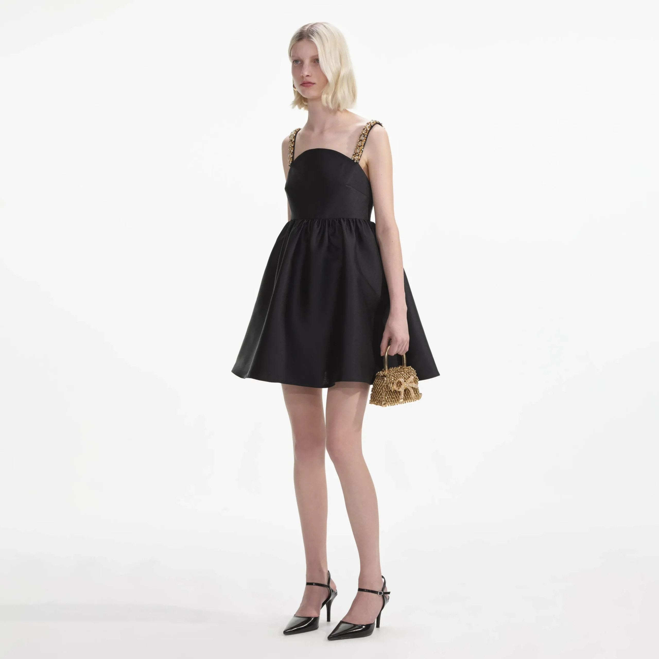 Taffeta Embellished Mini Dress^self-portrait Cheap