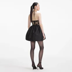 Taffeta Halterneck Mini Dress^self-portrait Cheap