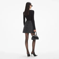 Textured Denim Mini Skirt^self-portrait Online