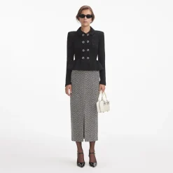 Textured Knit Peplum Jacket^self-portrait Shop