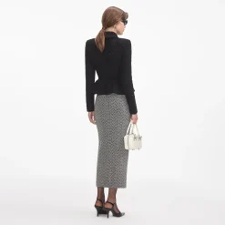 Textured Knit Peplum Jacket^self-portrait Shop