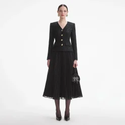 Tinsel Boucle Chiffon Midi Dress^self-portrait Outlet