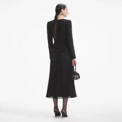 Tinsel Boucle Chiffon Midi Dress^self-portrait Outlet