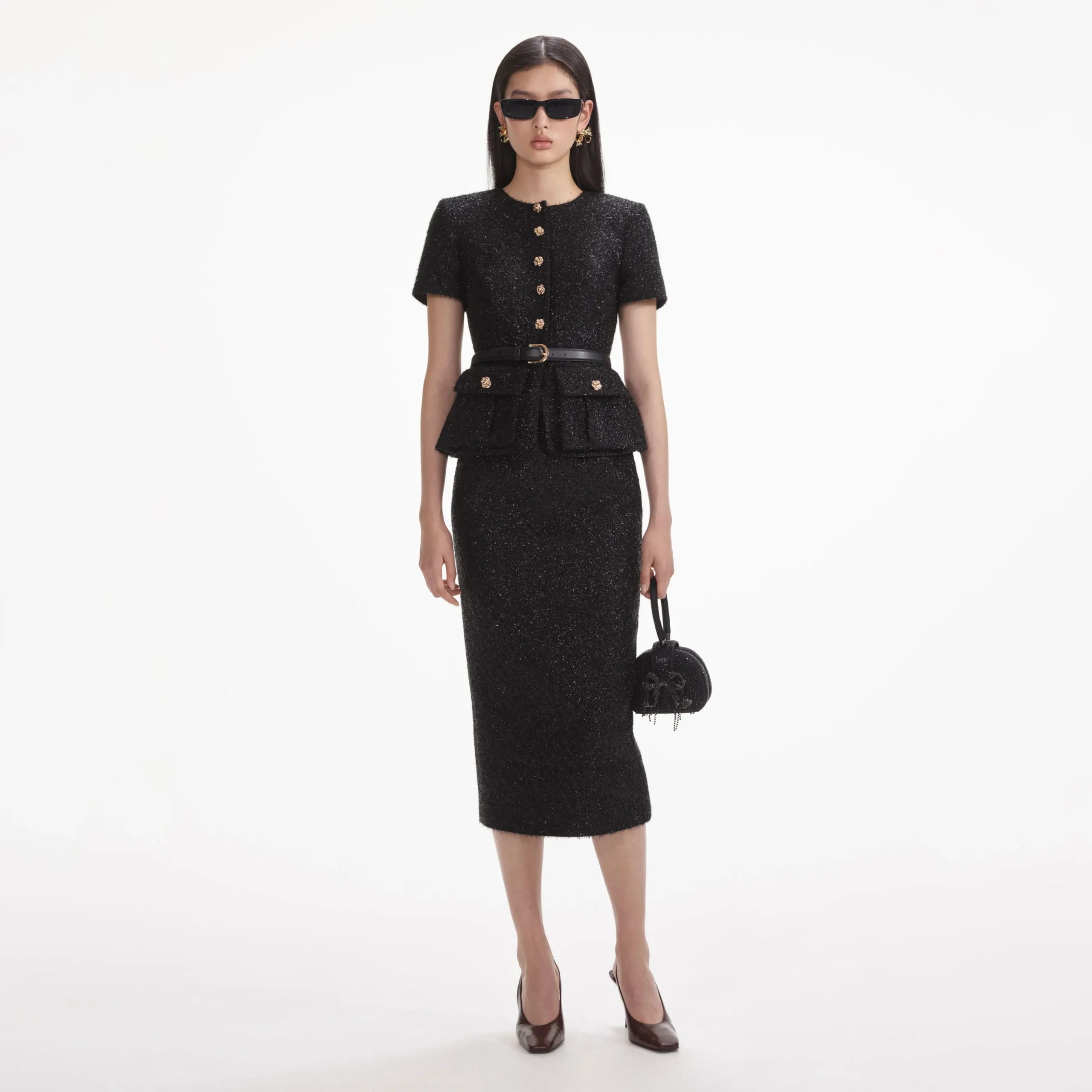 Tinsel Boucle Tailored Midi Dress^self-portrait Best Sale
