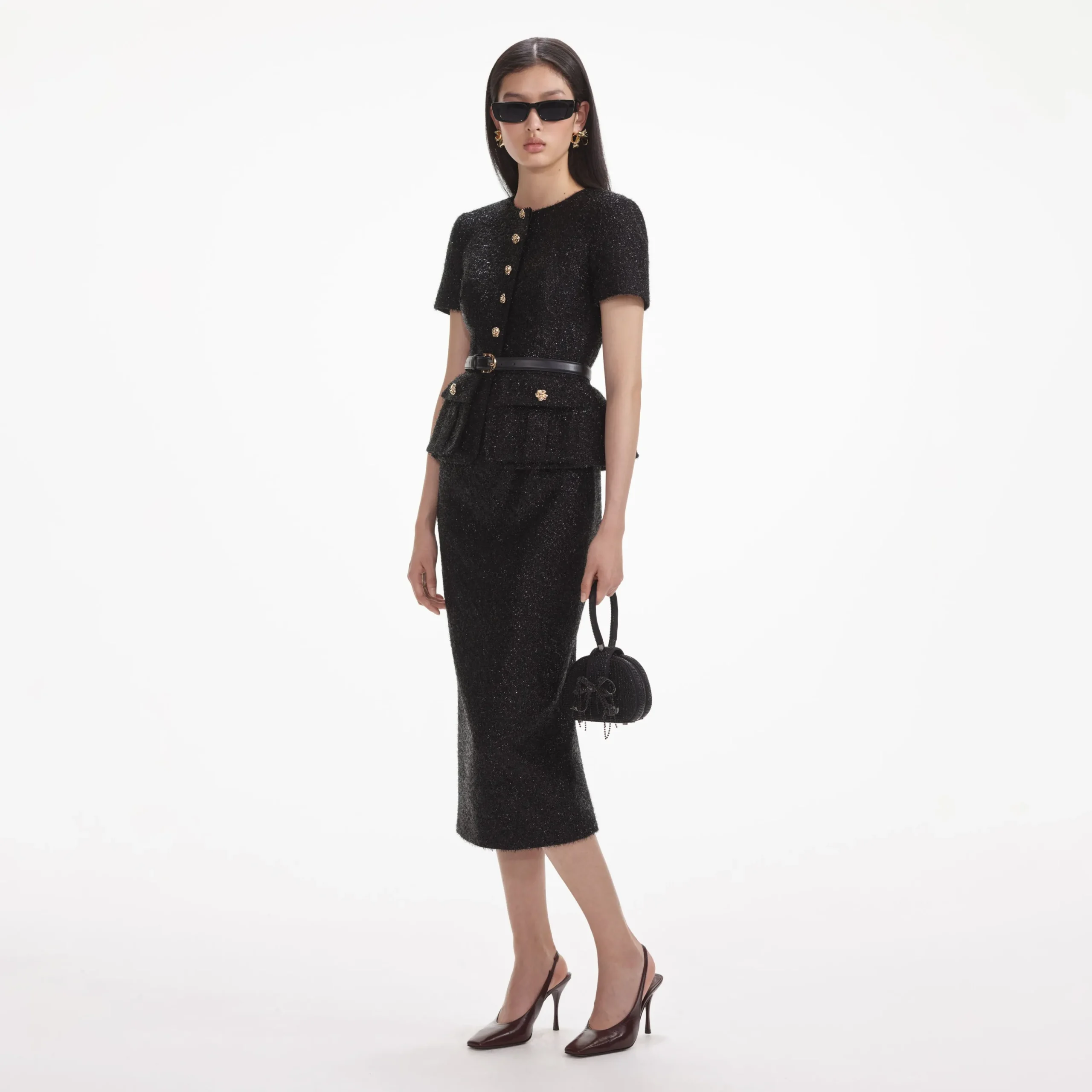 Tinsel Boucle Tailored Midi Dress^self-portrait Best Sale
