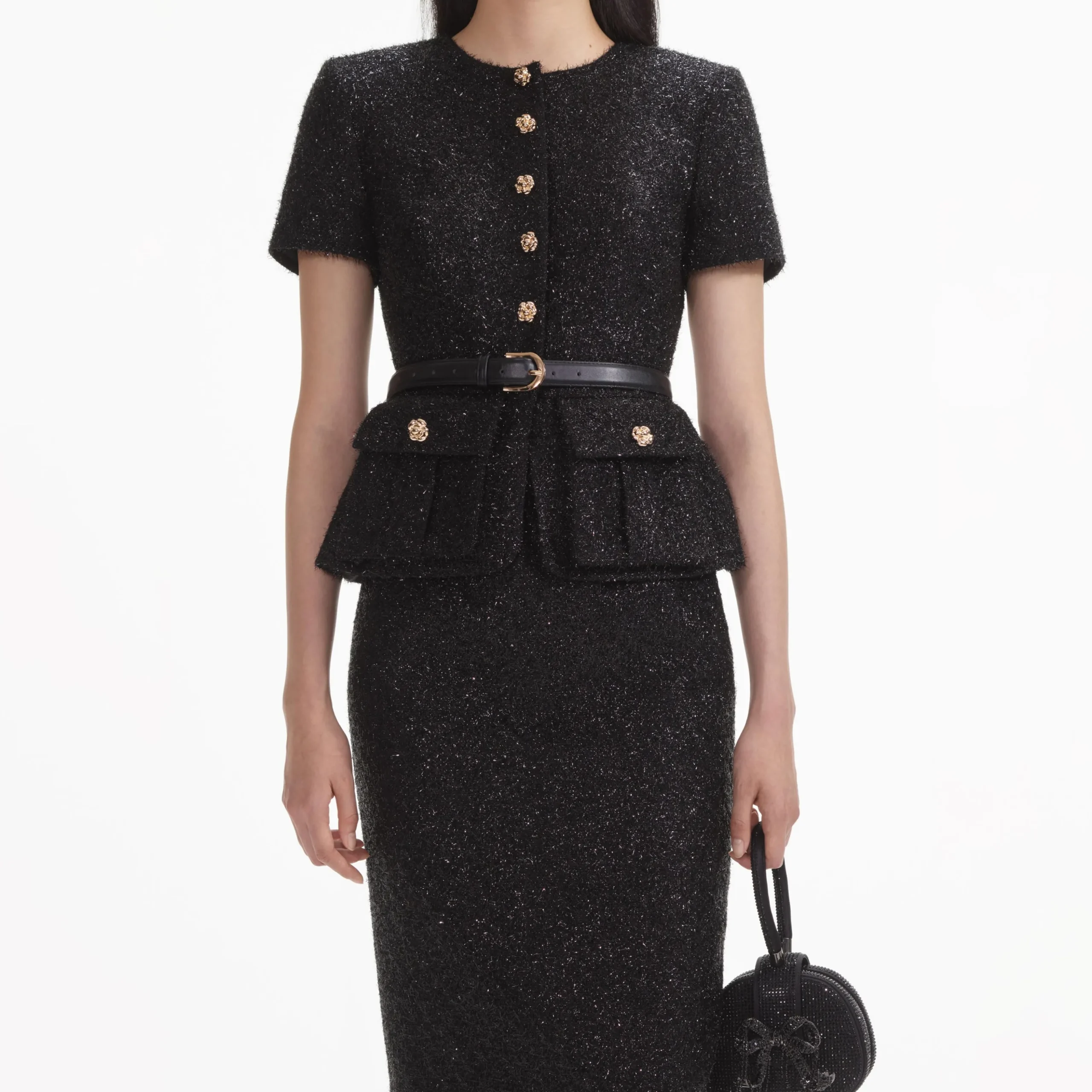 Tinsel Boucle Tailored Midi Dress^self-portrait Best Sale