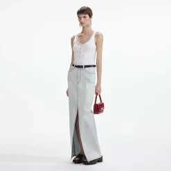 Wash Denim Maxi Skirt^self-portrait Discount