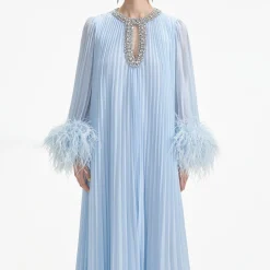 Chiffon Feather Midi Dress^self-portrait Fashion