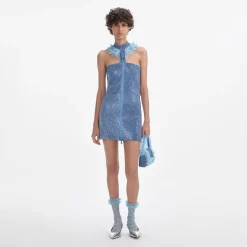 Crystal Chainmail Zip Mini Dress^self-portrait Best