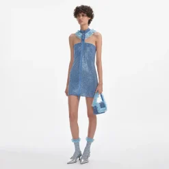 Crystal Chainmail Zip Mini Dress^self-portrait Best