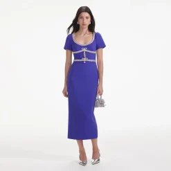 Diamante Bow Trim Midi Dress^self-portrait Best Sale