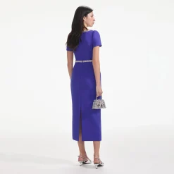 Diamante Bow Trim Midi Dress^self-portrait Best Sale