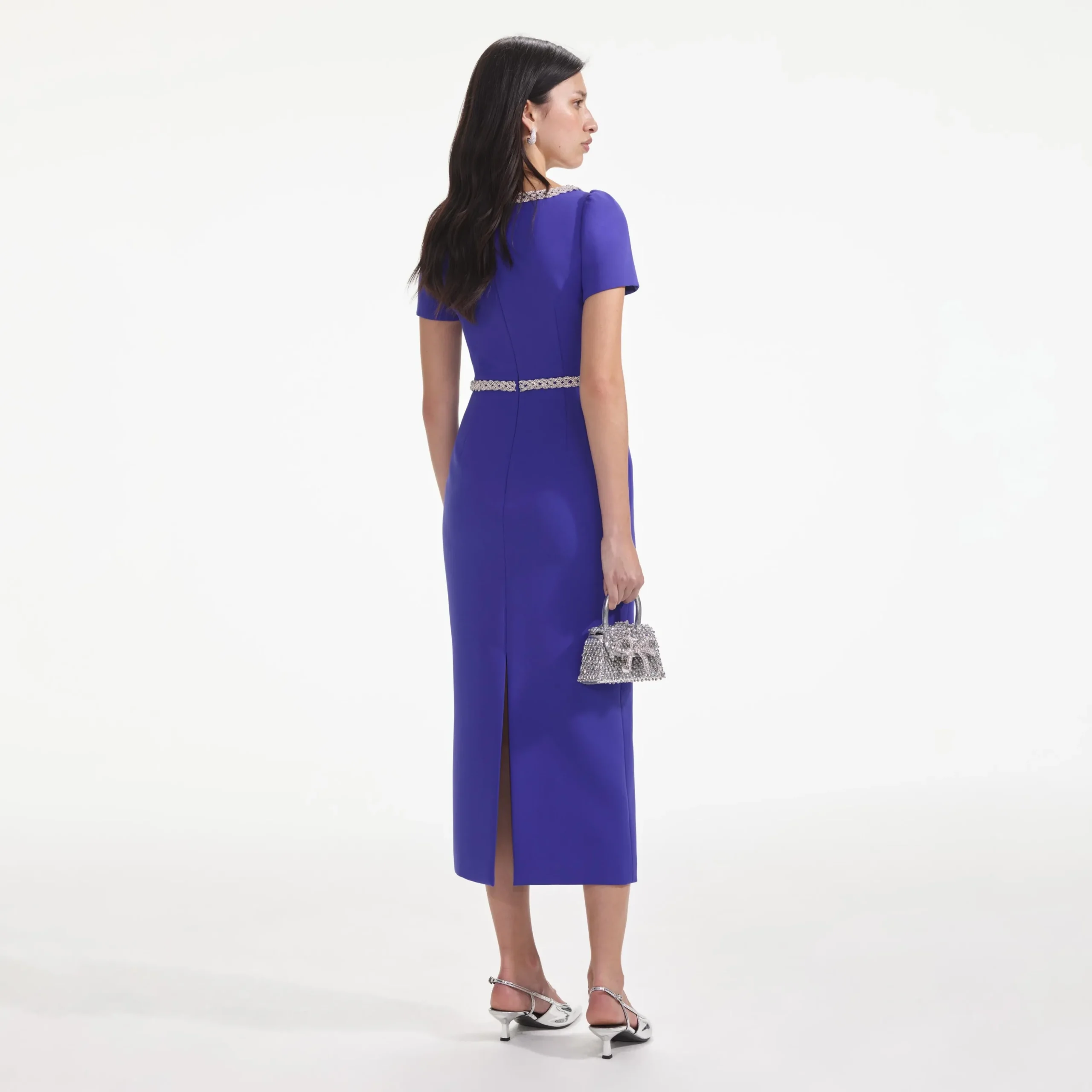 Diamante Bow Trim Midi Dress^self-portrait Best Sale