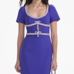 Diamante Bow Trim Midi Dress^self-portrait Best Sale