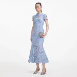 Flower Lace Contrast Collar Midi Dress^self-portrait Discount