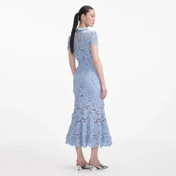 Flower Lace Contrast Collar Midi Dress^self-portrait Discount