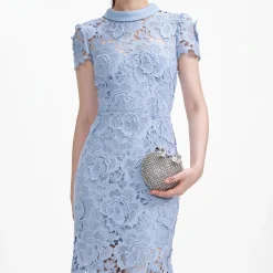 Flower Lace Contrast Collar Midi Dress^self-portrait Discount