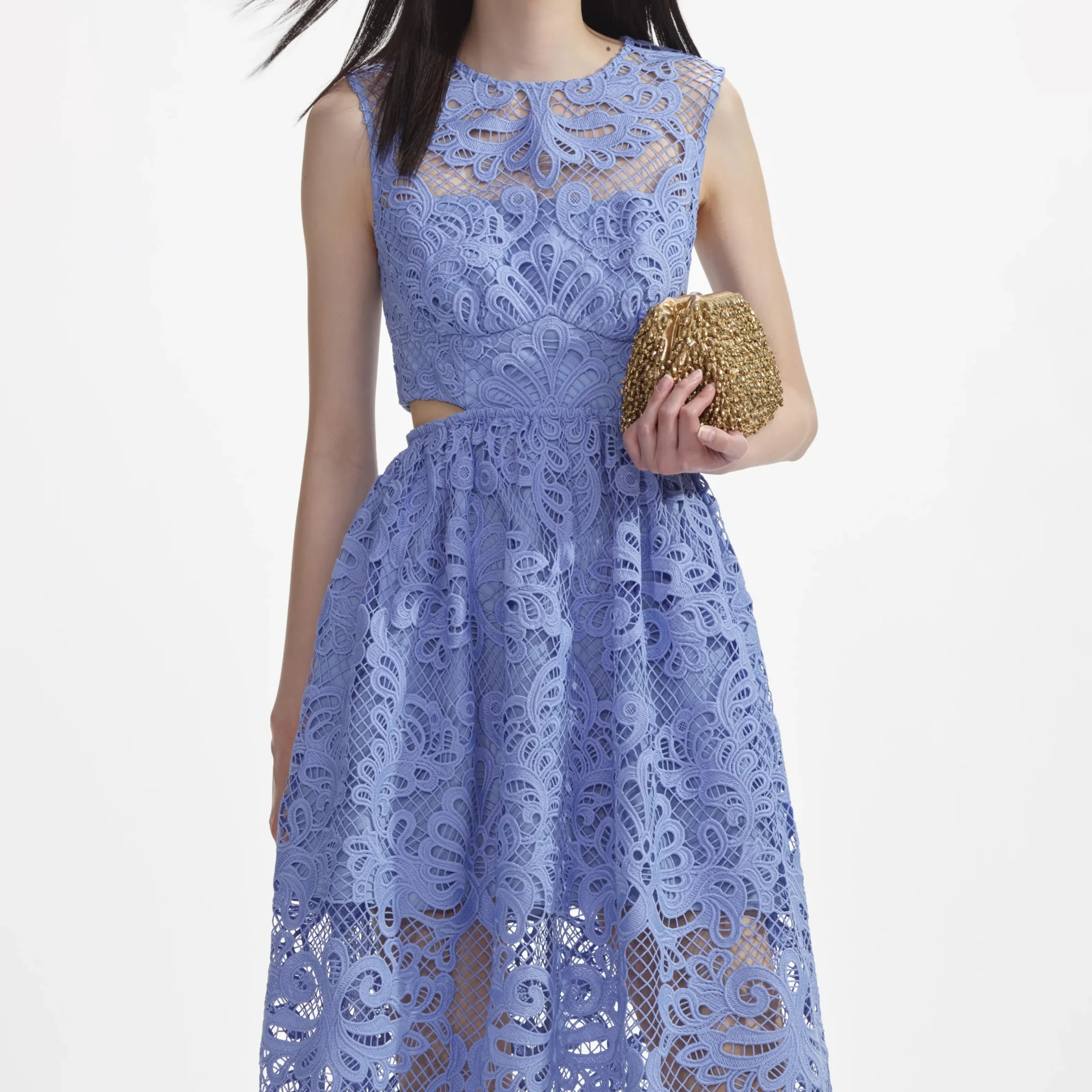 Lace Cut Out Midi Dress^self-portrait Fashion