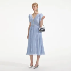 Metallic Chiffon Midi Dress^self-portrait Best Sale