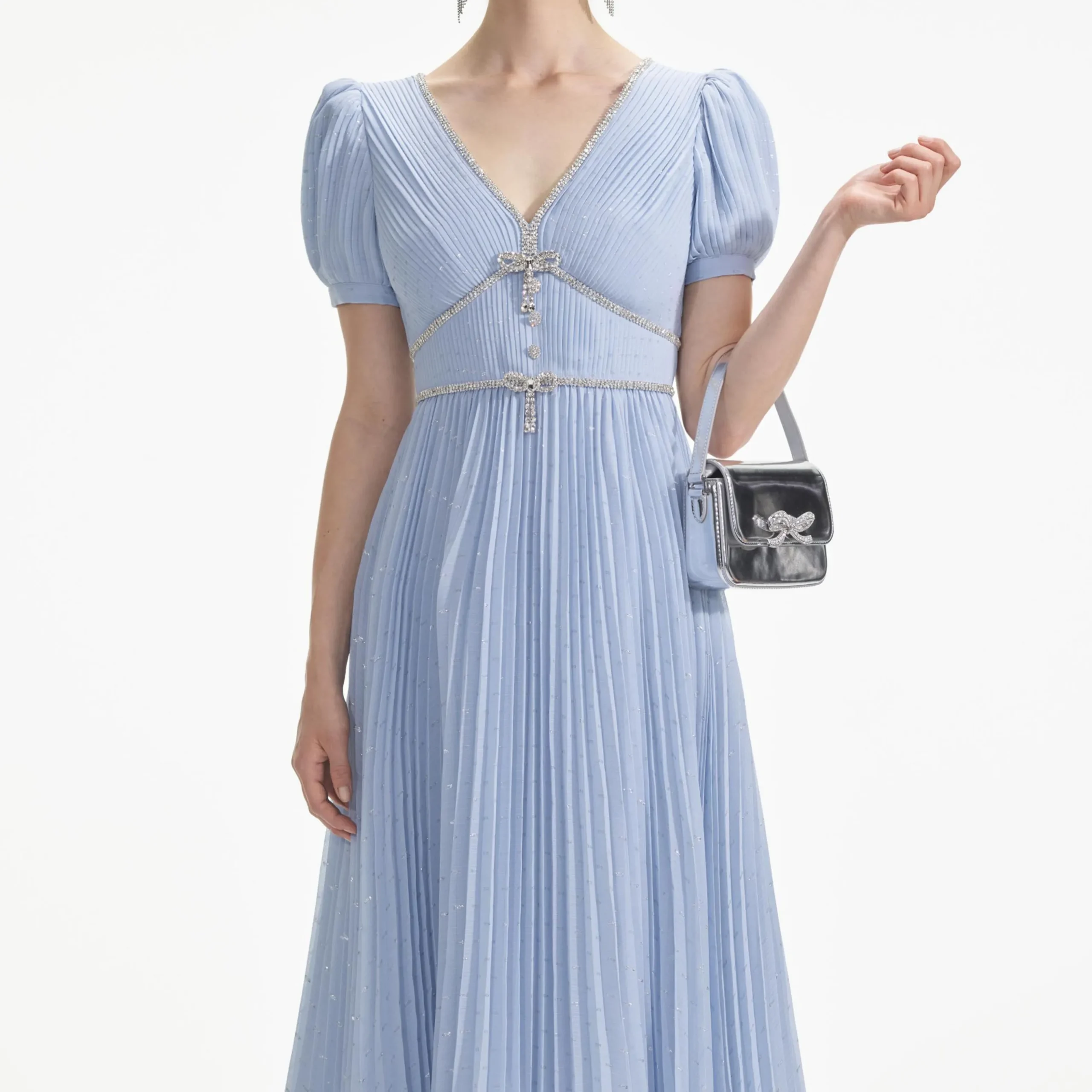 Metallic Chiffon Midi Dress^self-portrait Best Sale