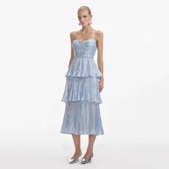 Metallic Tiered Midi Dress^self-portrait Best Sale