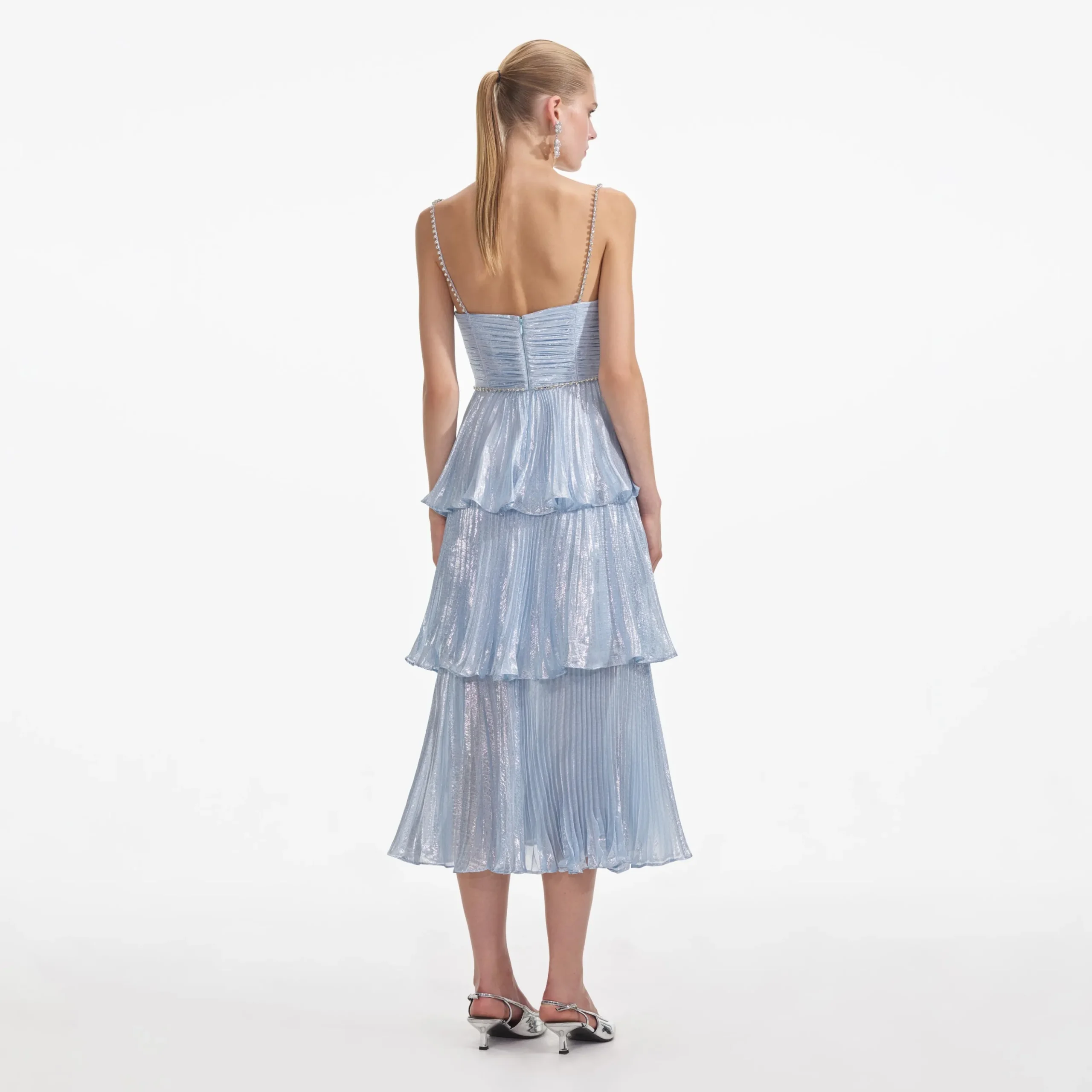 Metallic Tiered Midi Dress^self-portrait Best Sale