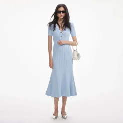 Pointelle Knit Midi Dress^self-portrait Fashion