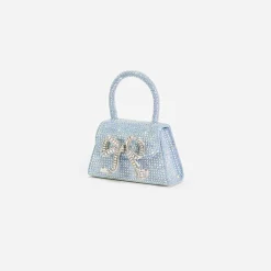Rhinestone Denim Micro Bow Bag^self-portrait Cheap