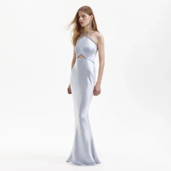 Satin Diamante Maxi Dress^self-portrait Shop